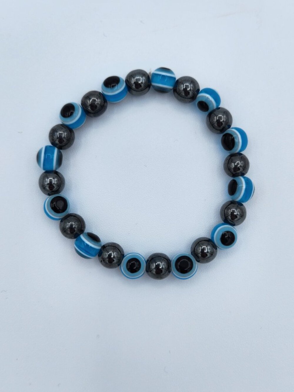 Evil Eye/Hematite Stretch Gemstone Bracelet